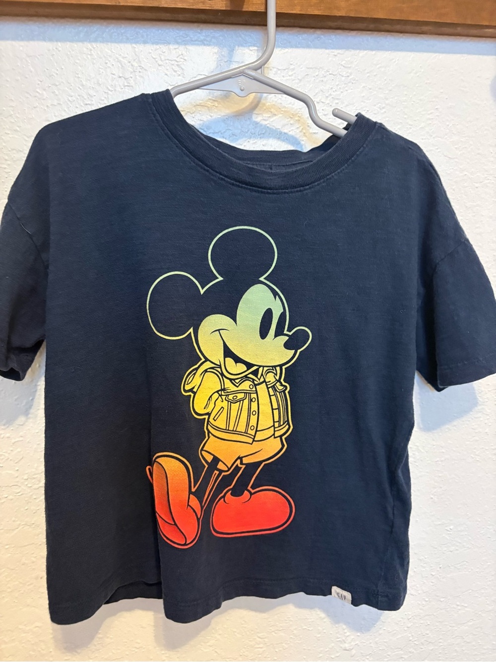 GAP Navy Tee with Gradient Mickey Mouse Graphic